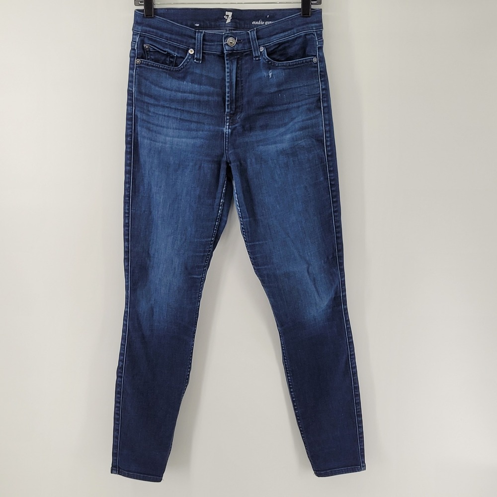 7 For All Mankind Ankle Gwenevere Jeans Womens 28‎ Blue Skinny Denim